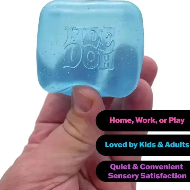 NeeDoh Fuzz Ball Jellyfish Squishy – Stress Relief Blind Box Toy