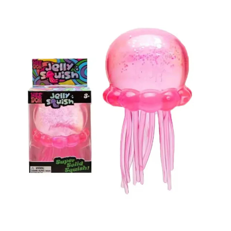 NeeDoh Fuzz Ball Jellyfish Squishy – Stress Relief Blind Box Toy