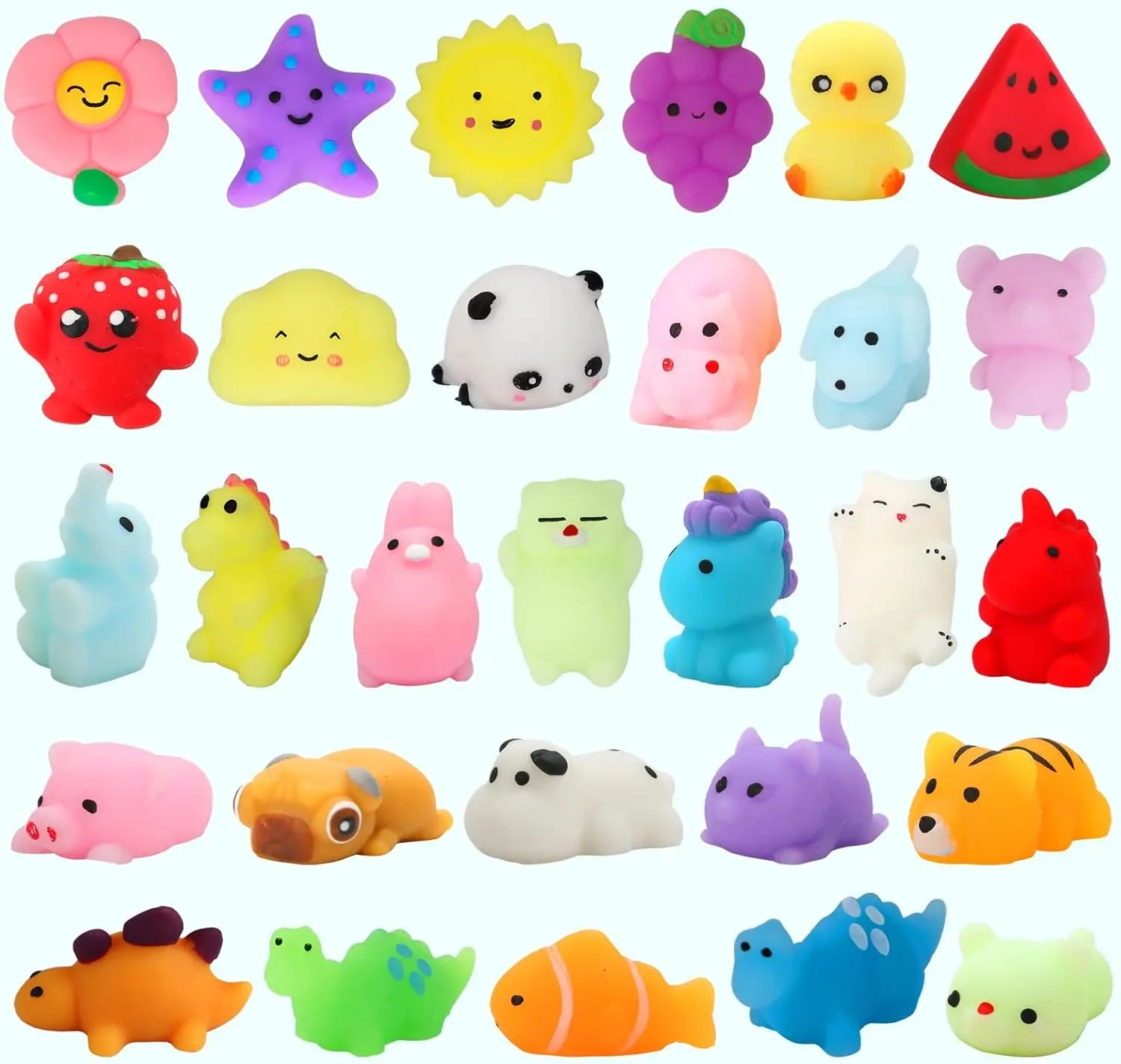 30-Pack Kawaii Squishy Toys – Party Favors & Sensory Stress Relief Set
