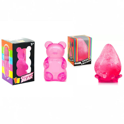 Deep Pink Squishy Stress Relief Slow Rising Hand Massage Toy (2-Pack)