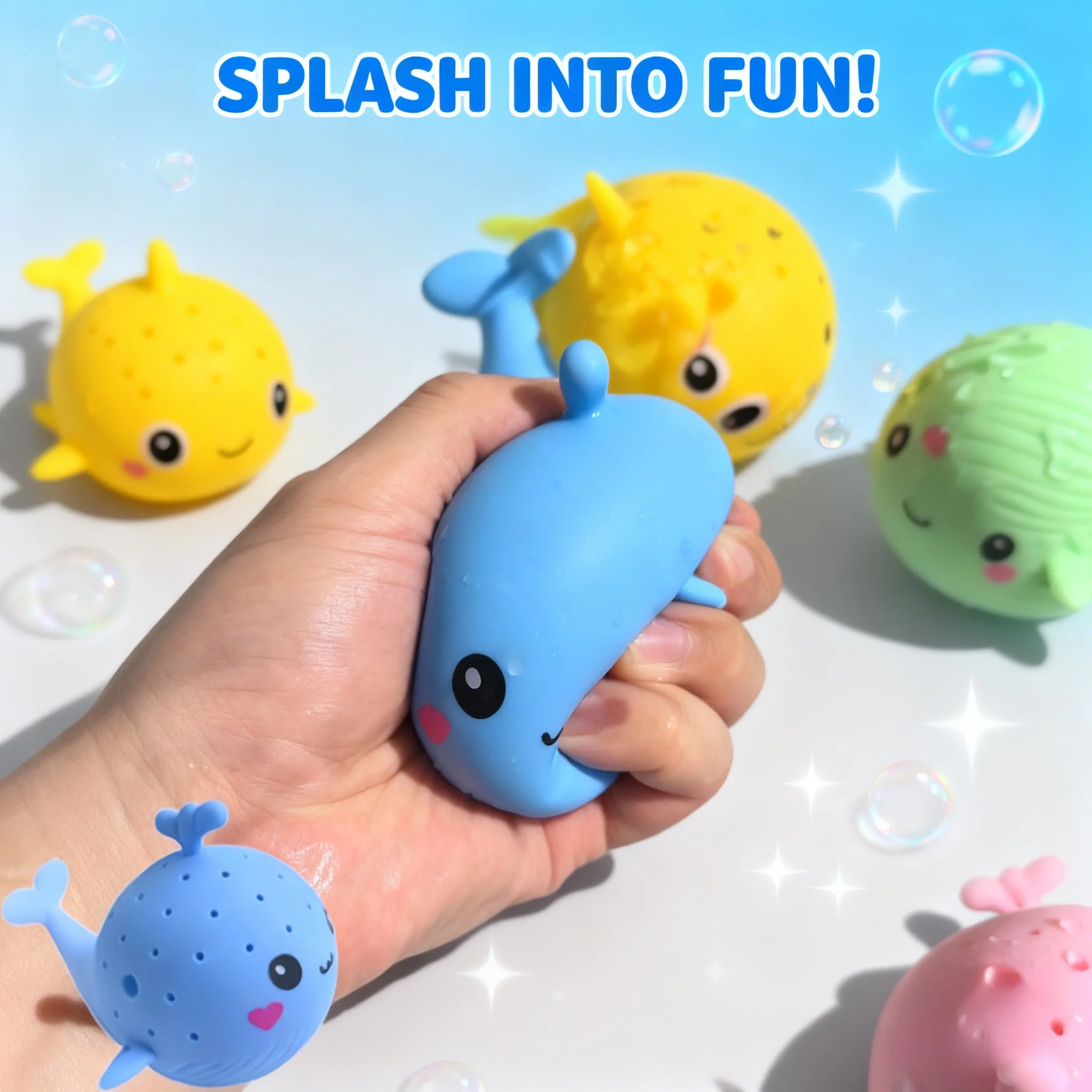 Whale Squishy Stress Relief Bath Toy for Kids