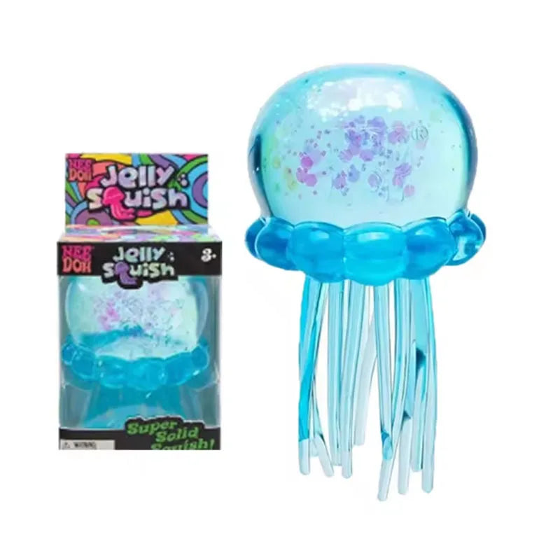 NeeDoh Fuzz Ball Jellyfish Squishy – Stress Relief Blind Box Toy