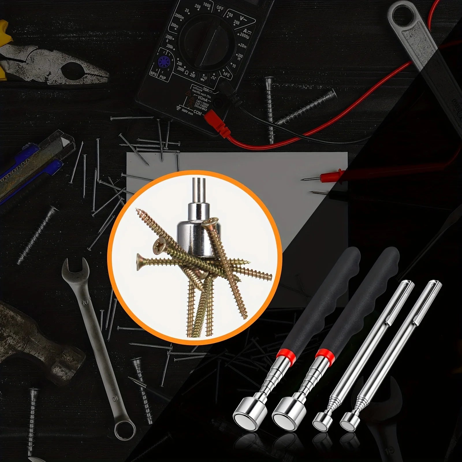 Telescopic Magnetic Pickup Tool for Hard-to-Reach Areas