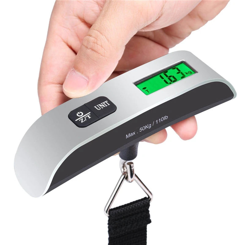 Digital Hanging Luggage Scale – LCD Display, 110lb/50kg Travel Bag Weigher