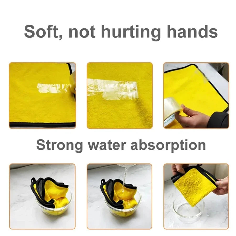 Microfiber Car Cleaning Towel – Thickened Soft Drying Cloth (1-10 Pack)