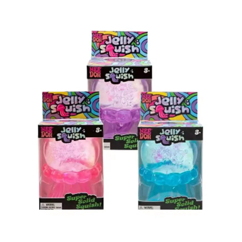 NeeDoh Fuzz Ball Jellyfish Squishy – Stress Relief Blind Box Toy