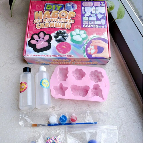 DIY Taba Squishy Kit – Liquid Silicone Kawaii Cat Character Making Set